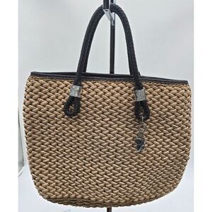 Brighton Tan and Black Woven Shoulder Bag